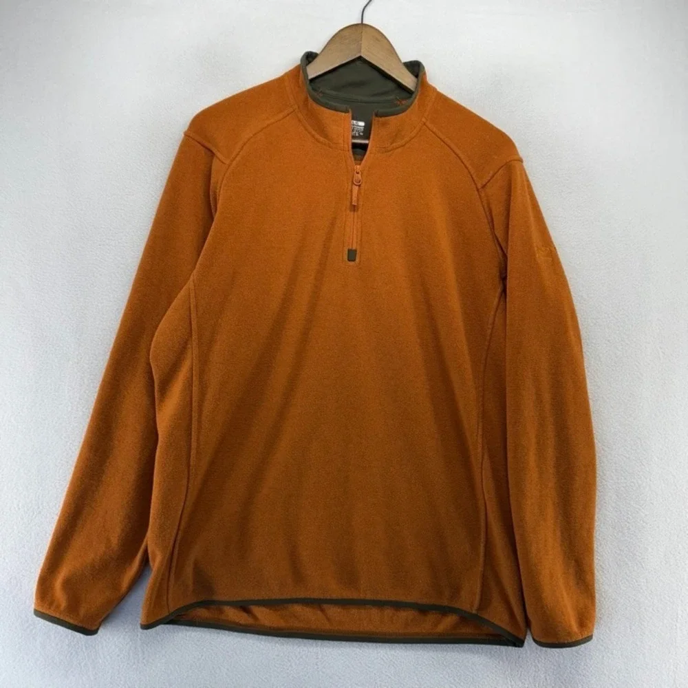 Arcteryx Polartec Fleece Men's Large Orange 1/4 Quarter Zip Pullover Gorp Logo